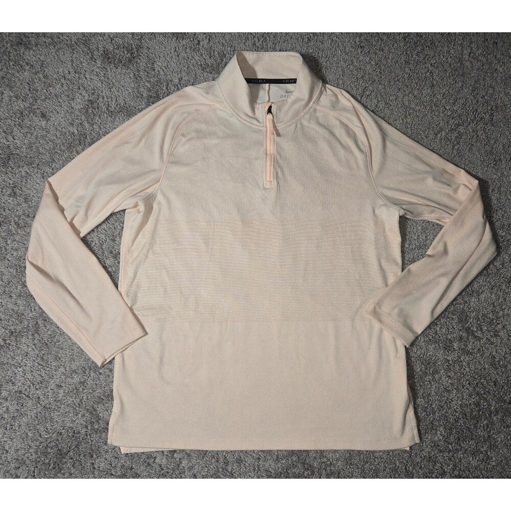 Nike Golf Top Shirt 1/2 Zip Long Sleeve Dri-FIT Vapor Peach Men's Large
